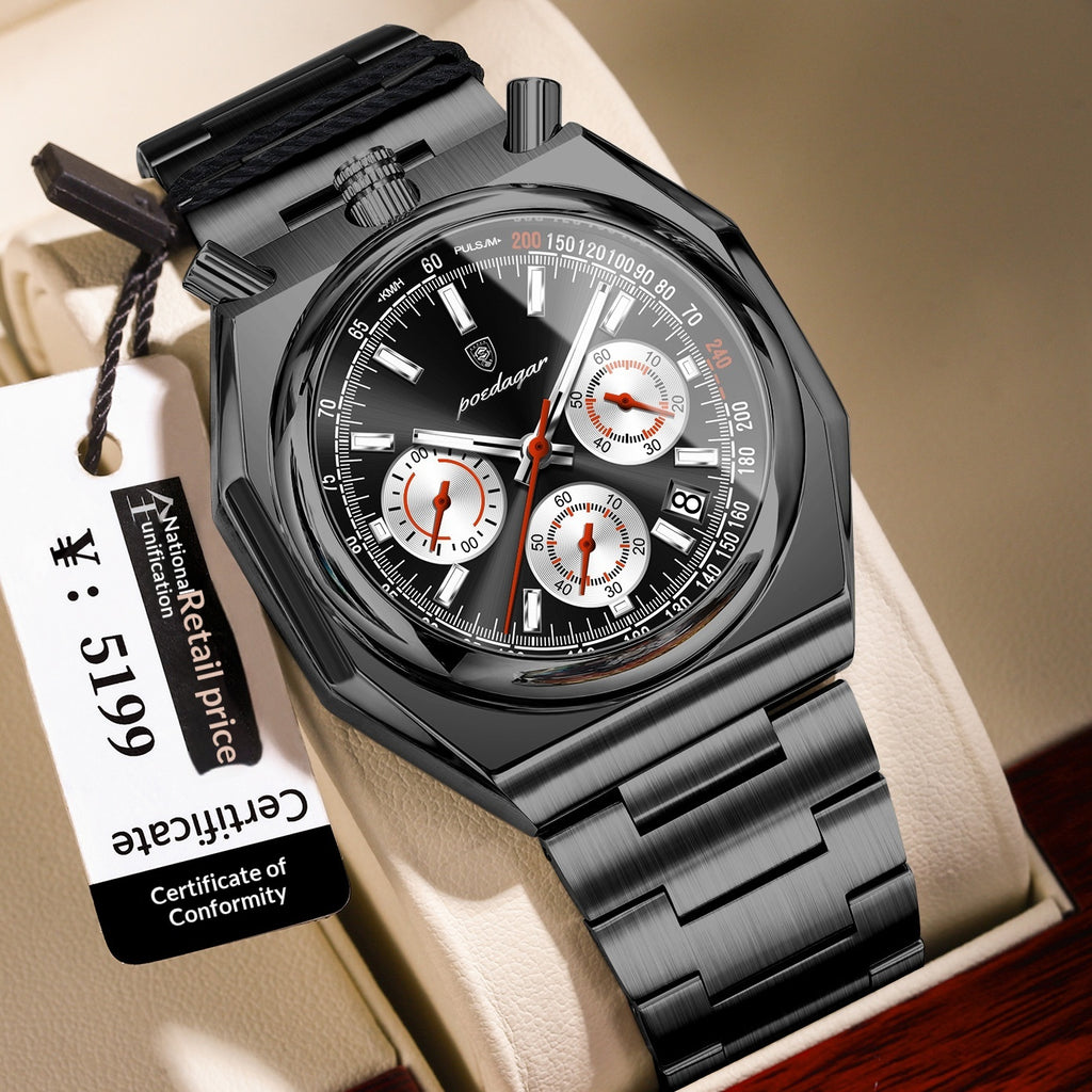 Imperméable Montre homme mode Montre Quartz multifonction