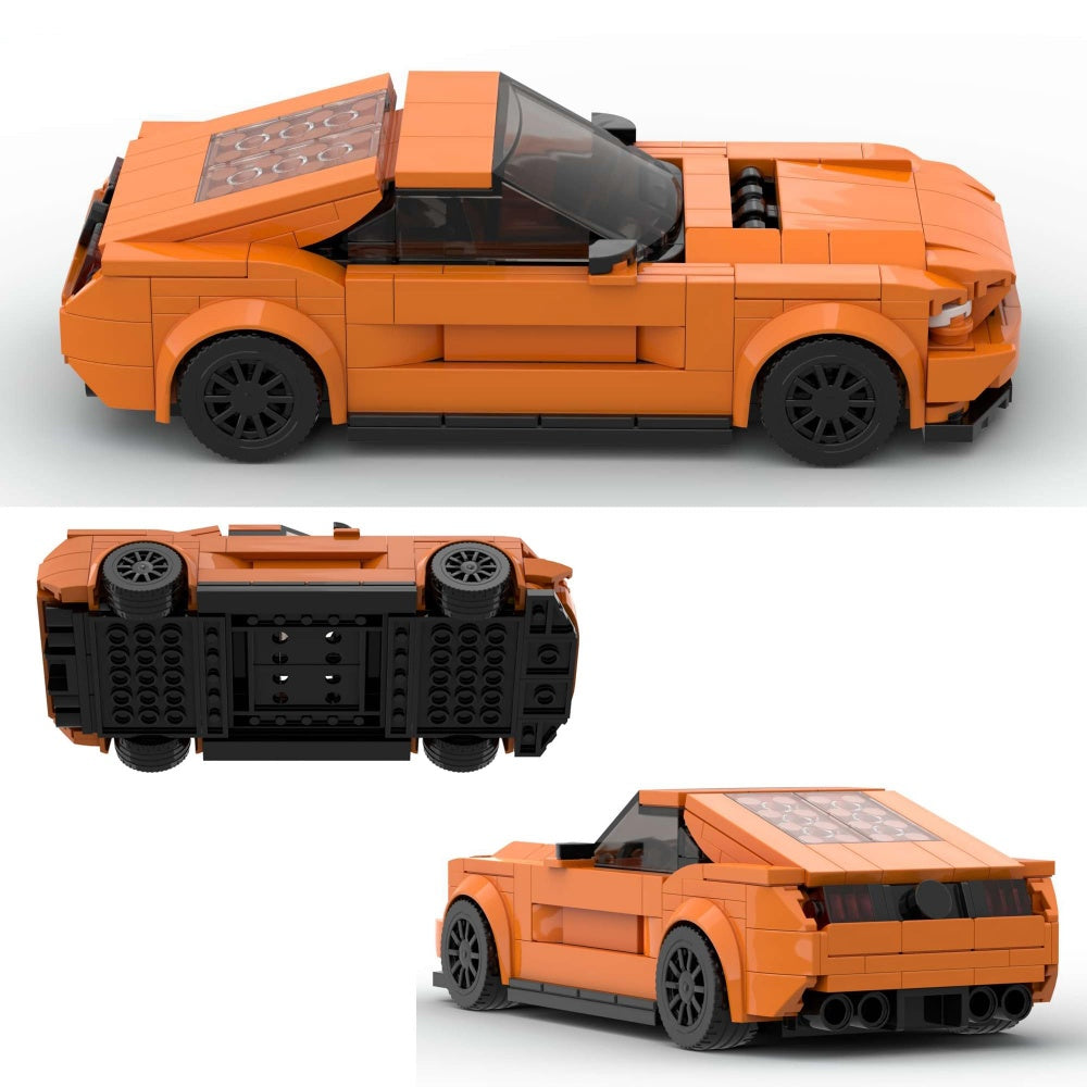 348PCS Sports Race Orange Muscle Auto Bâtiment Blocs