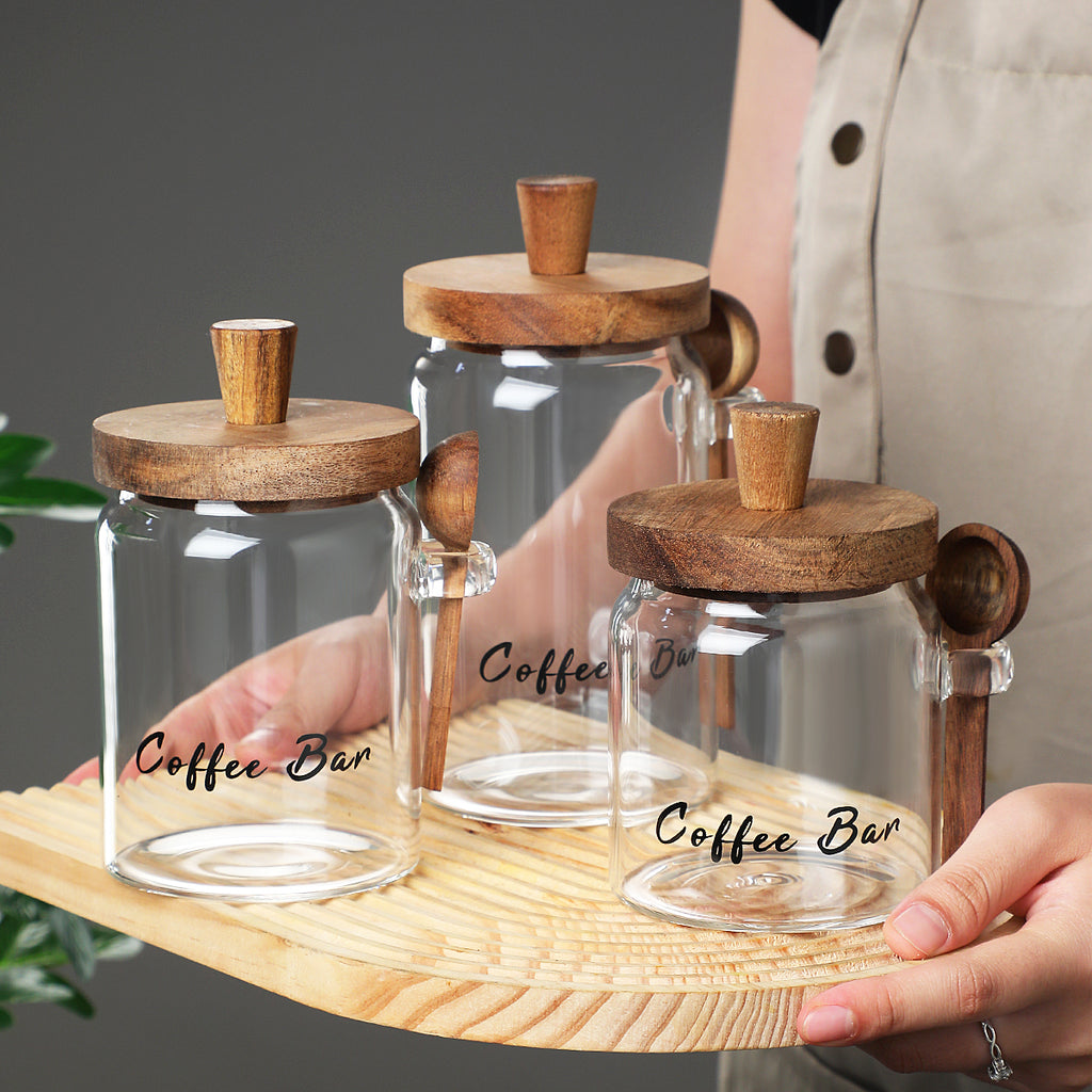 1 Pcs 25 Pots de café en verre OZ avec cuillères