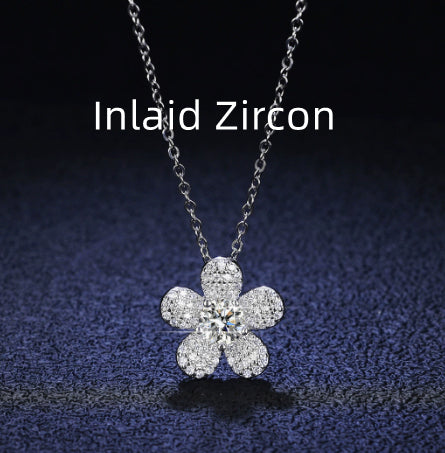 925 Sterling Silver Pendant 1 Carat Moissanite Necklace Silver Choker
