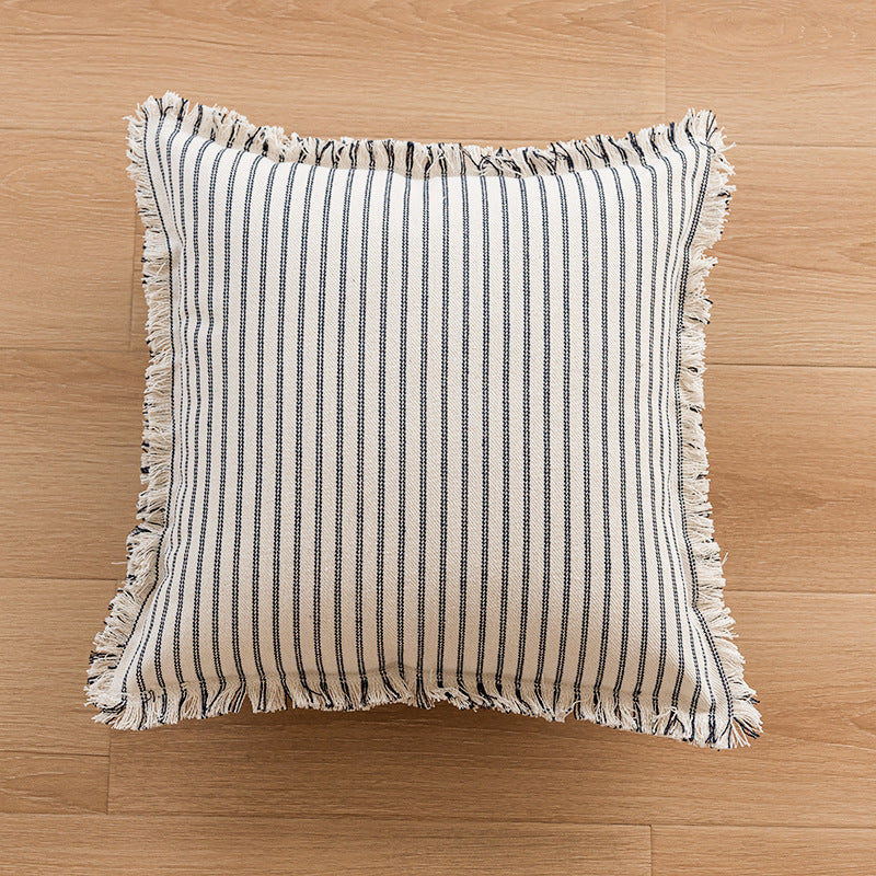 Couverture de coussin de bureau simple de Tassel rayé