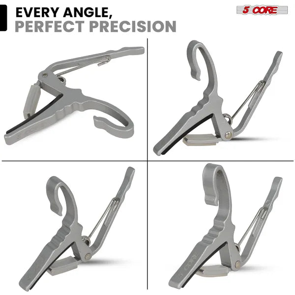5 Core Capo Acoustic Electric Guitar String Clip Banjo Mandolin or Ukulele + 6Pcs Guitar Pi