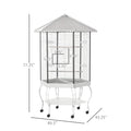 77" Cage d'oiseau de vol Hexagon couvert Canopy Portable Aviaire avec entreposage