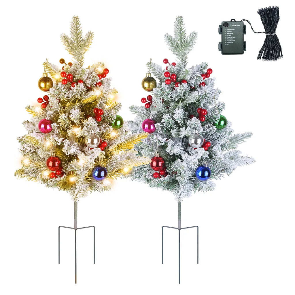 Tree de Noël artificiel - 50 lumières LED chaudes avec 8 modes d'éclairage