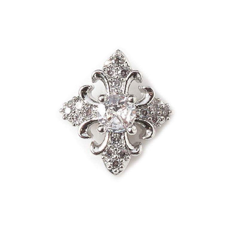 Argent Zircon Bow Nail Art Accessoires