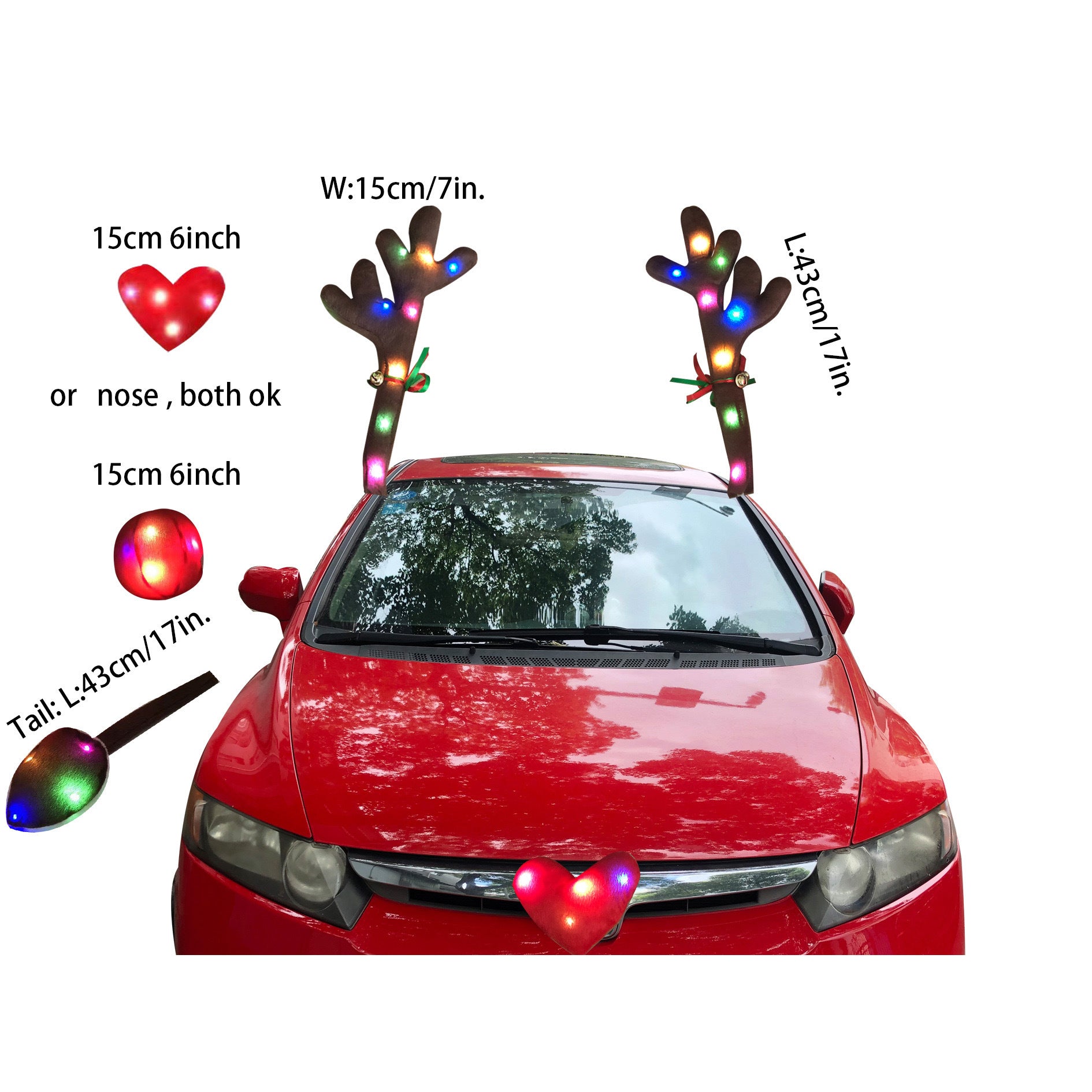 Décoration de Noël de voiture d'Antres lumineux LED