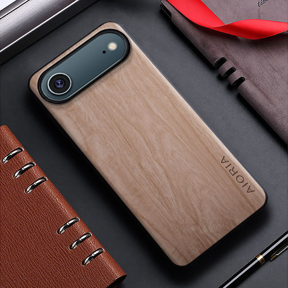 Étui téléphonique à grain de bois, minimaliste