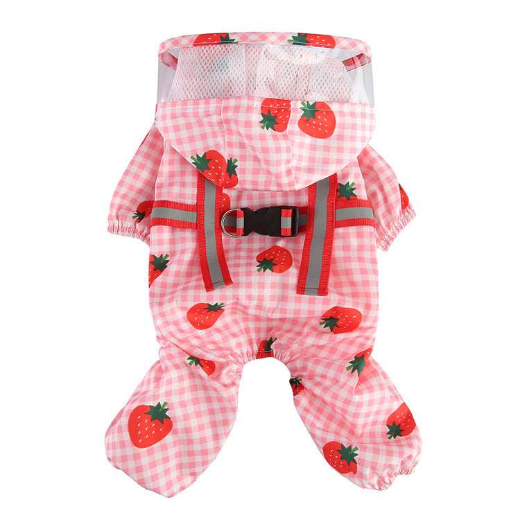 Pet Sound Dog Raincoat à quatre pattes Reflective Raincoat Pattern Dog Four Seasons Universal