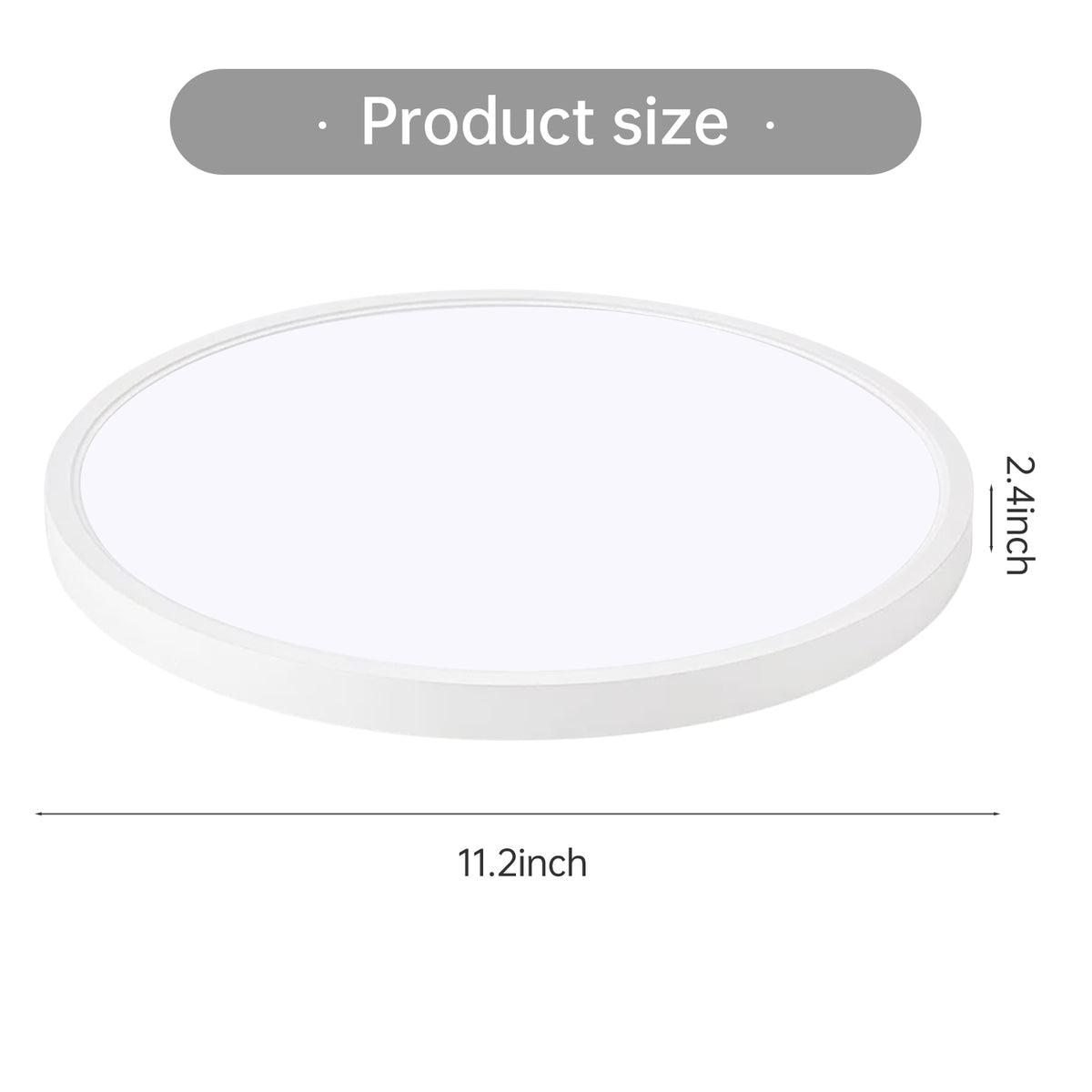11.8 Inch White Ultra-Thin Ceiling Light 6500K LED Flush Mount Ceiling Light for Bedroom