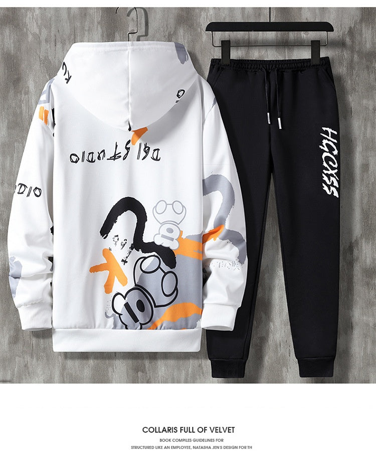 Men's Spring and Autumn Long Sleeve Zipper Imprimé costume occasionnel