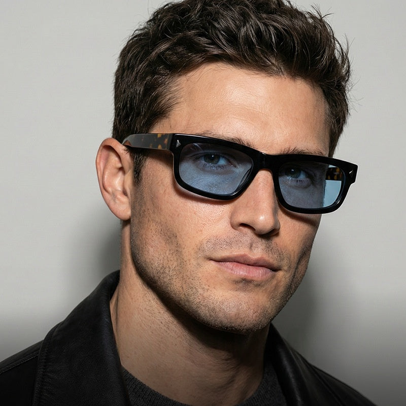 Lunettes de soleil à cadre carré casual simple avec protection UV et lentilles polarisées