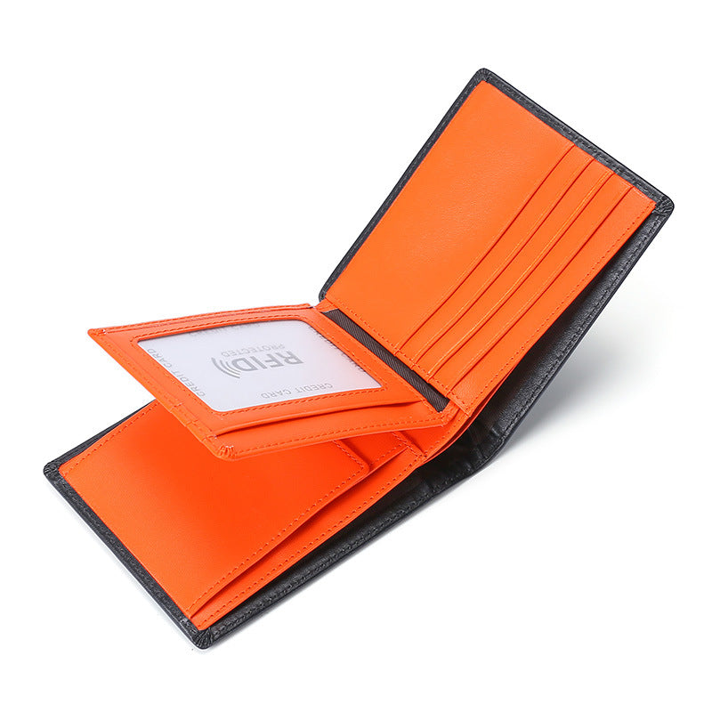 Portefeuille en cuir anti-écrémage RFID multifonctionnel pour hommes