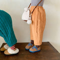 Pantalons en coton mélangé pour enfants en peluche