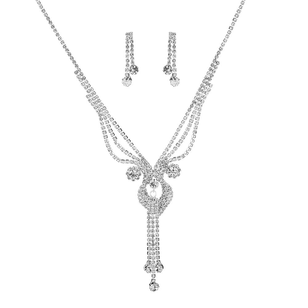 Ensemble de bijoux CZ 3Pcs pour les femmes Multi Layer V