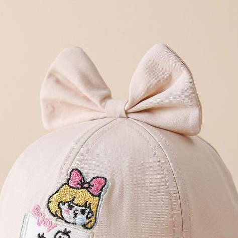 Baby Large Bow Soft Brimmed Baseball Cap pour le printemps et l'été léger respirant avec