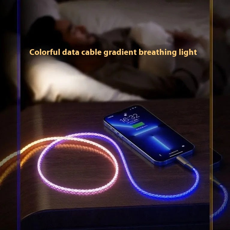 RGB color glowing data cable breathing light gradient PD66W