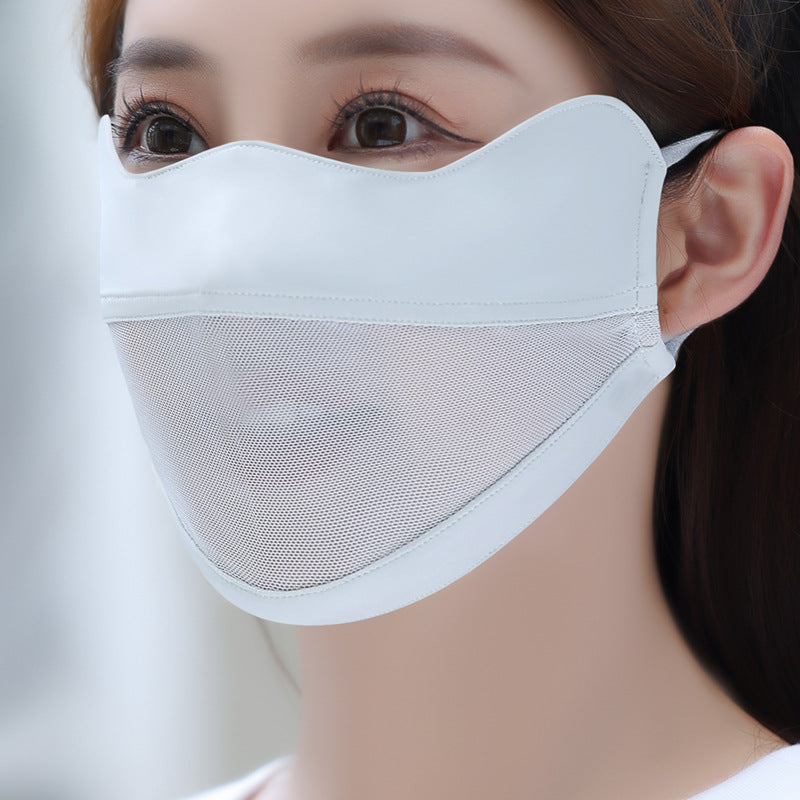 Masque protecteur du soleil pour les femmes Silk Mesh Respirant Masque visage de vélo