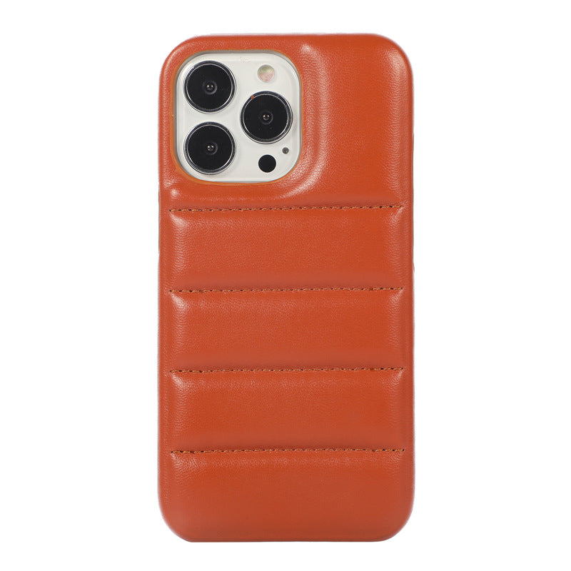 Clapet de téléphone en cuir d'Instagram en couleur solide