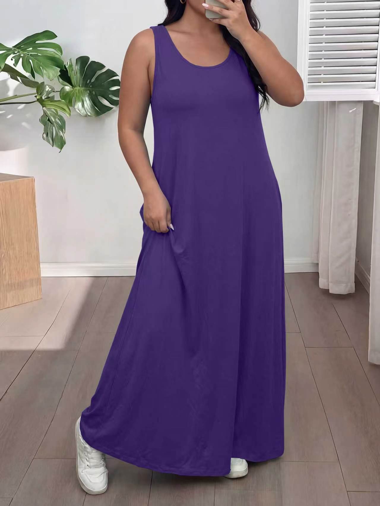Robe Maxi sans manches pour femmes d'été