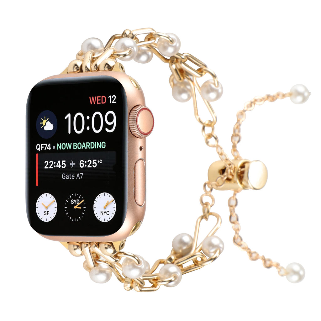 Bracelet de collier d'amour de perles en métal de fruits de montre intelligente