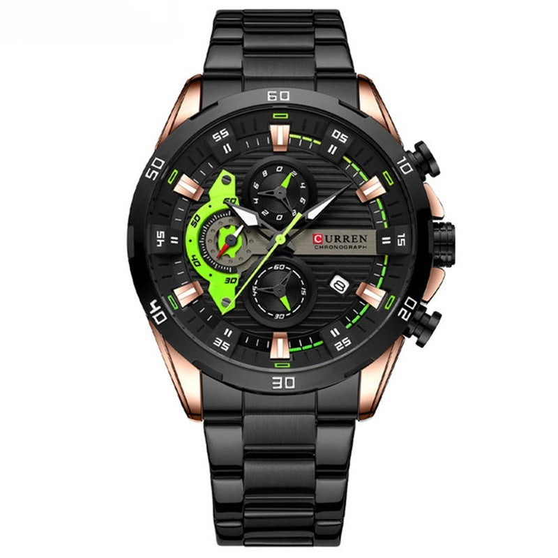 Montre de moto en acier à six poignées pour hommes