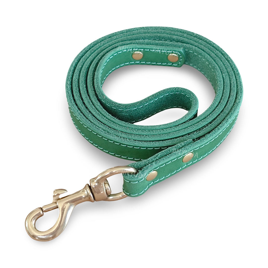 Poignée de chien Poignée de chien véritable Corde en cuir en laiton