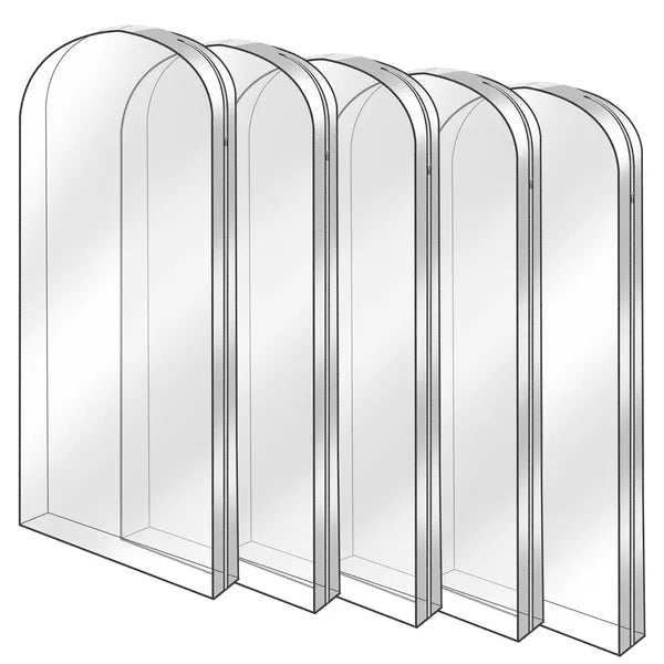 5 Pack Hanging Garment Bag Waterproof Dustproof Hanging Clothes Storage Bag Cl