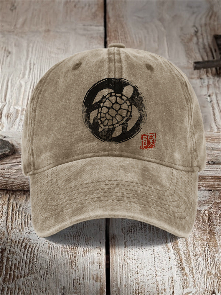 Chapeau imprimé en coton lavé Dad Cap Hommes Retro Casquette de baseball Soft Top Sun Hat