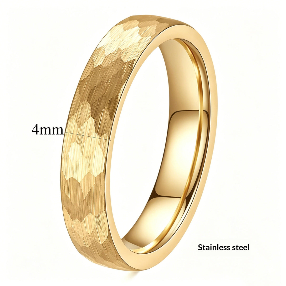 Bague en acier inoxydable marbré à l'échelle du poisson rétro