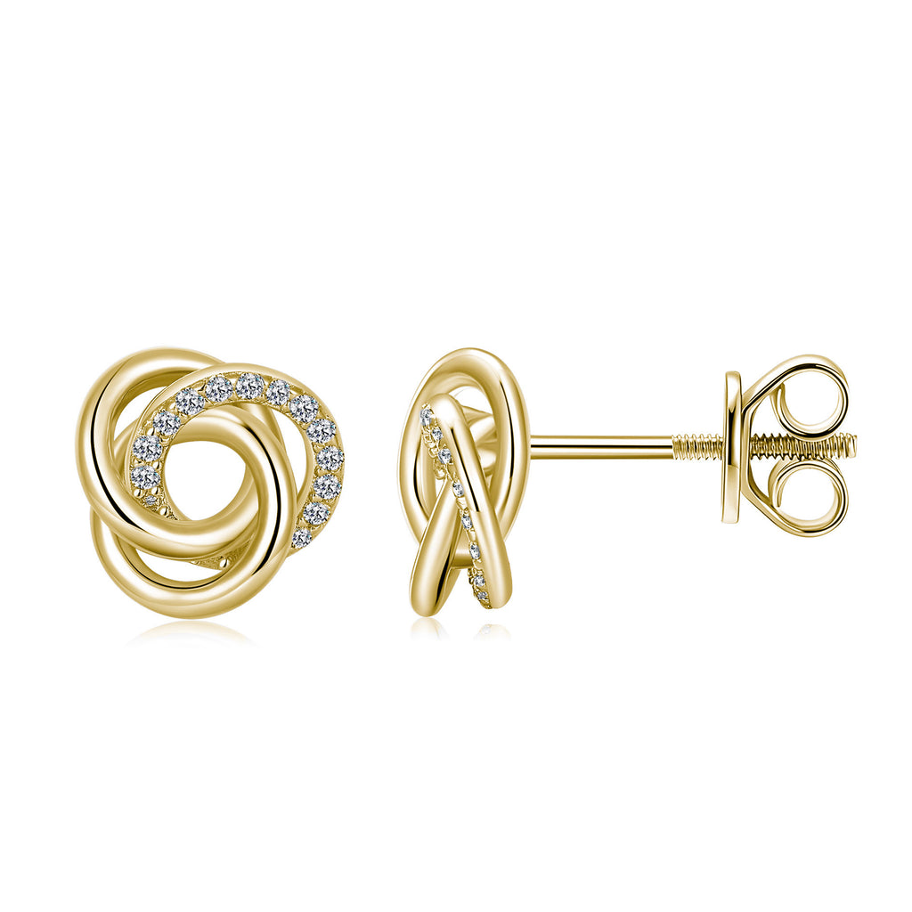S925 Boucles d'oreilles Sterling Silver Love Knot Stud