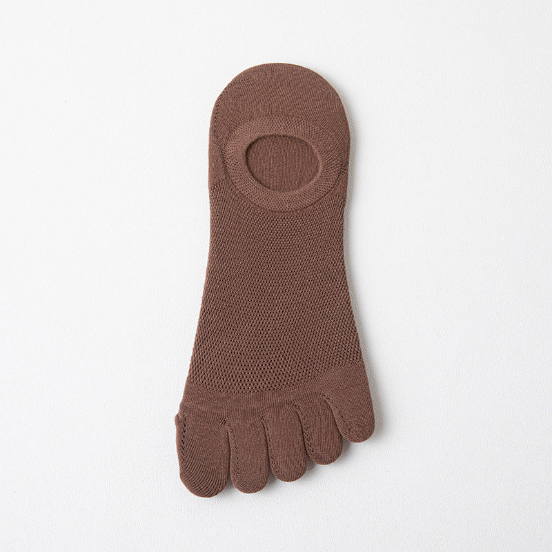 Men's mince Mesh Respirant Cinq doigts Chaussettes invisibles