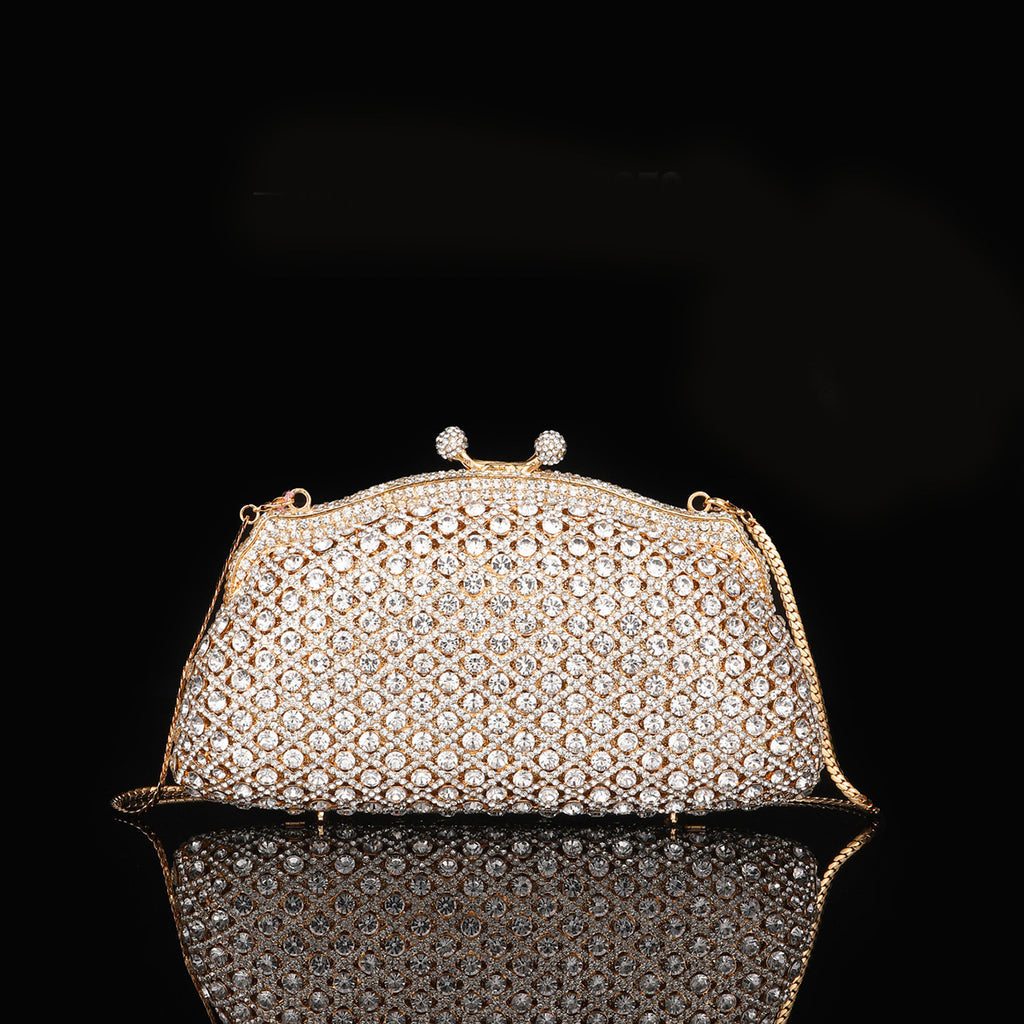 Sac de soirée en strass de bouteille de champagne brillant brillant haut de gamme
