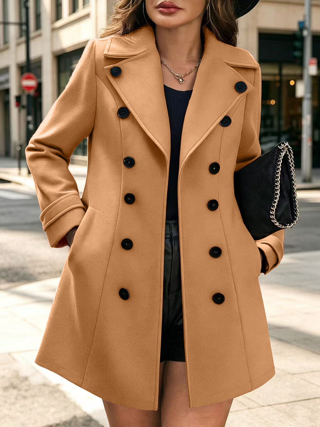 Women's Elegant Double-Breasted Coat