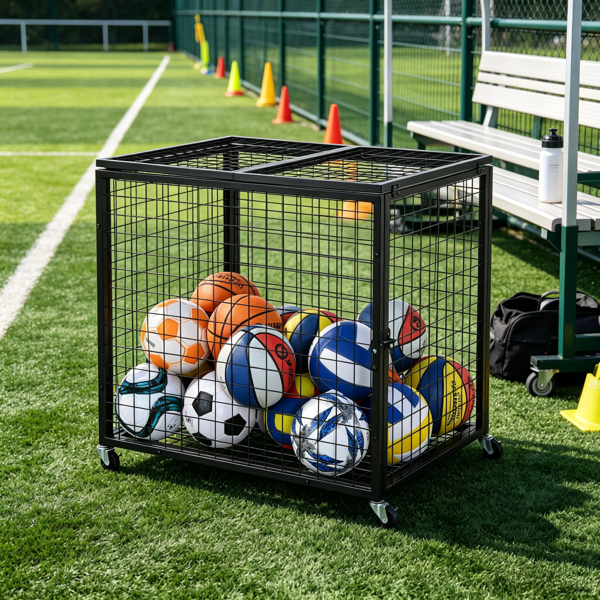 Panier de rangement de balle de sport roulant