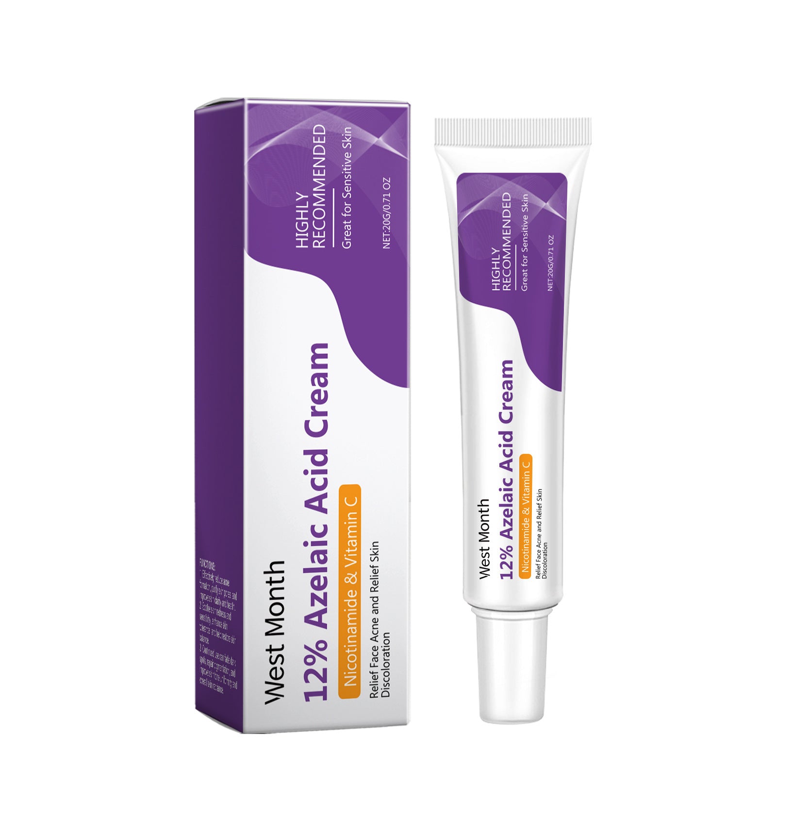 Westmesh Azelaic Acid Care Crème soin de l'acné Soin visage peau nettoyant crème Commerce extérieur Quil