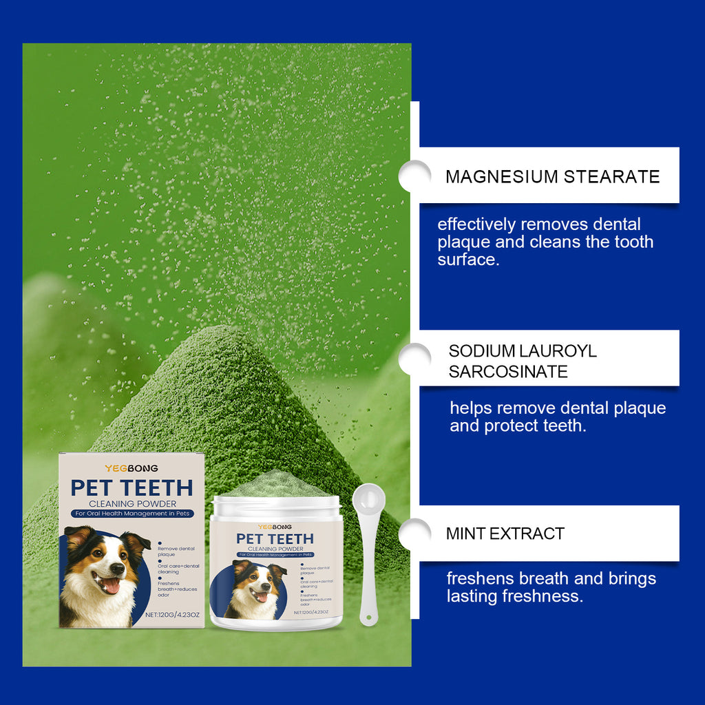 Poudre de nettoyage de dents de chien