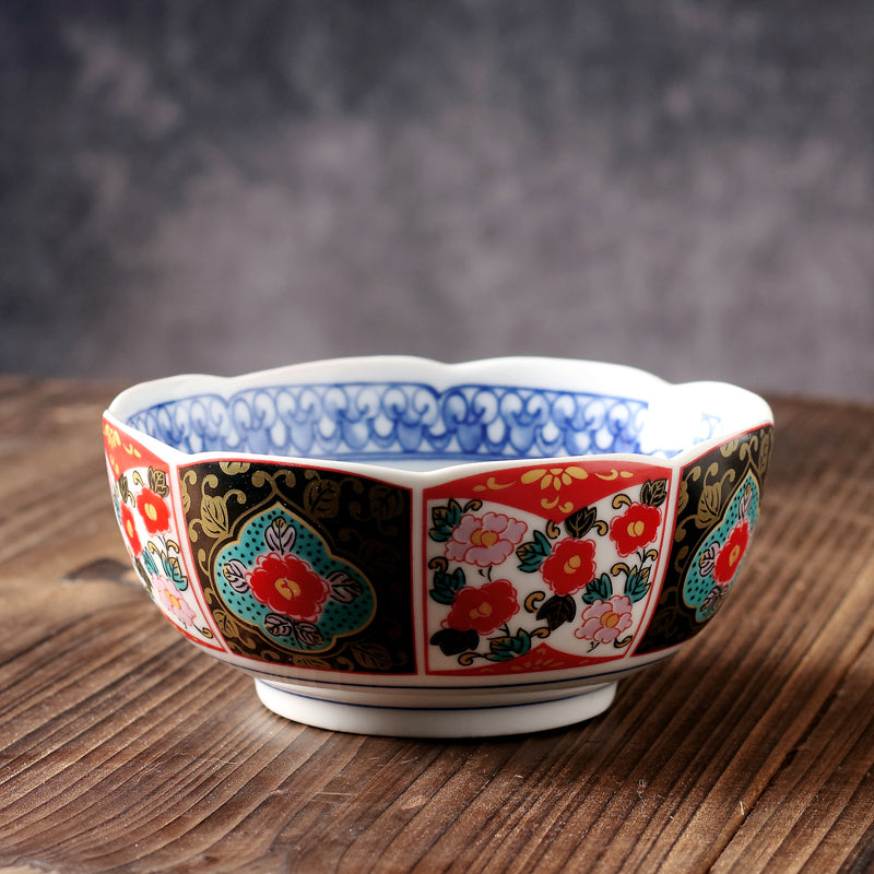 Japonais Plaque de soupe en céramique peinture de cour Retro Nostalgie
