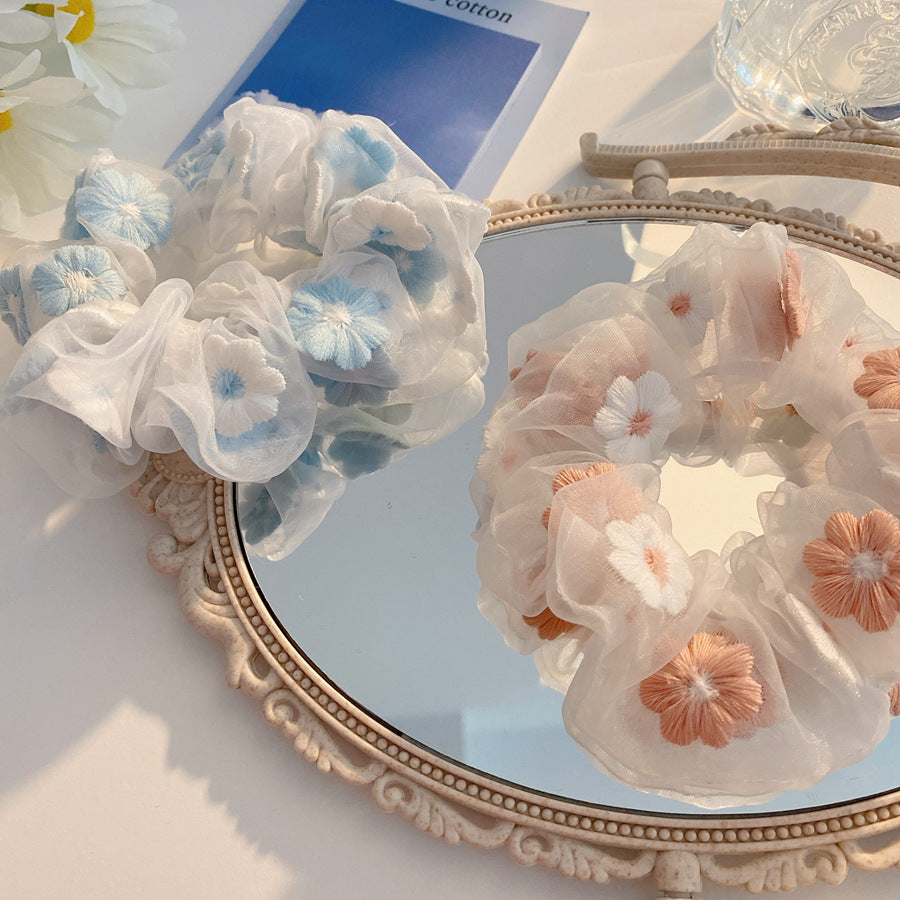 Flower Tie Hair Ring Organza Head Rope Accessoires de cheveux pour filles