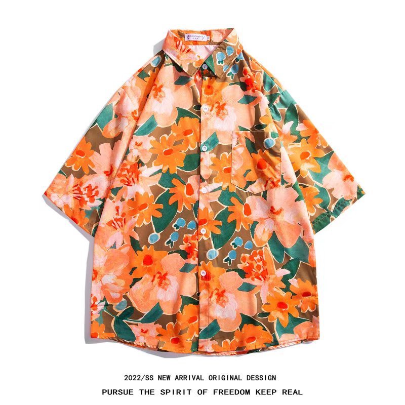 Chemise à manches courtes de plage hawaïenne pour hommes