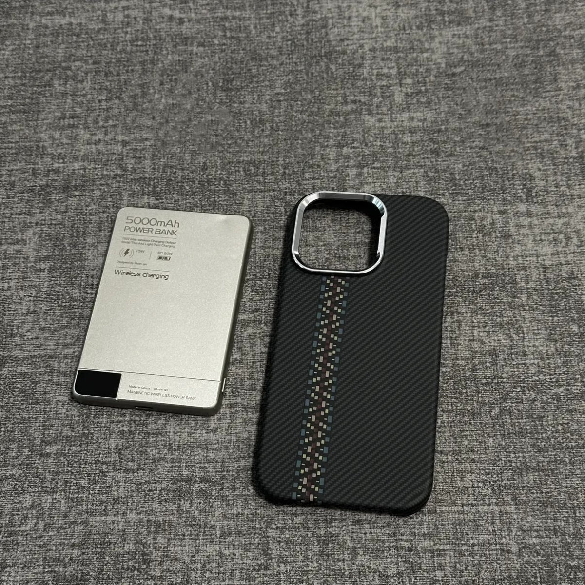 Boîtier de téléphone magnétique Fibre de carbone Texture Protection ultra-mince
