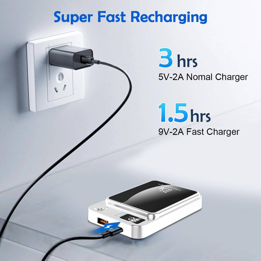 12000mAh Banque de puissance magnétique sans fil avec affichage LED