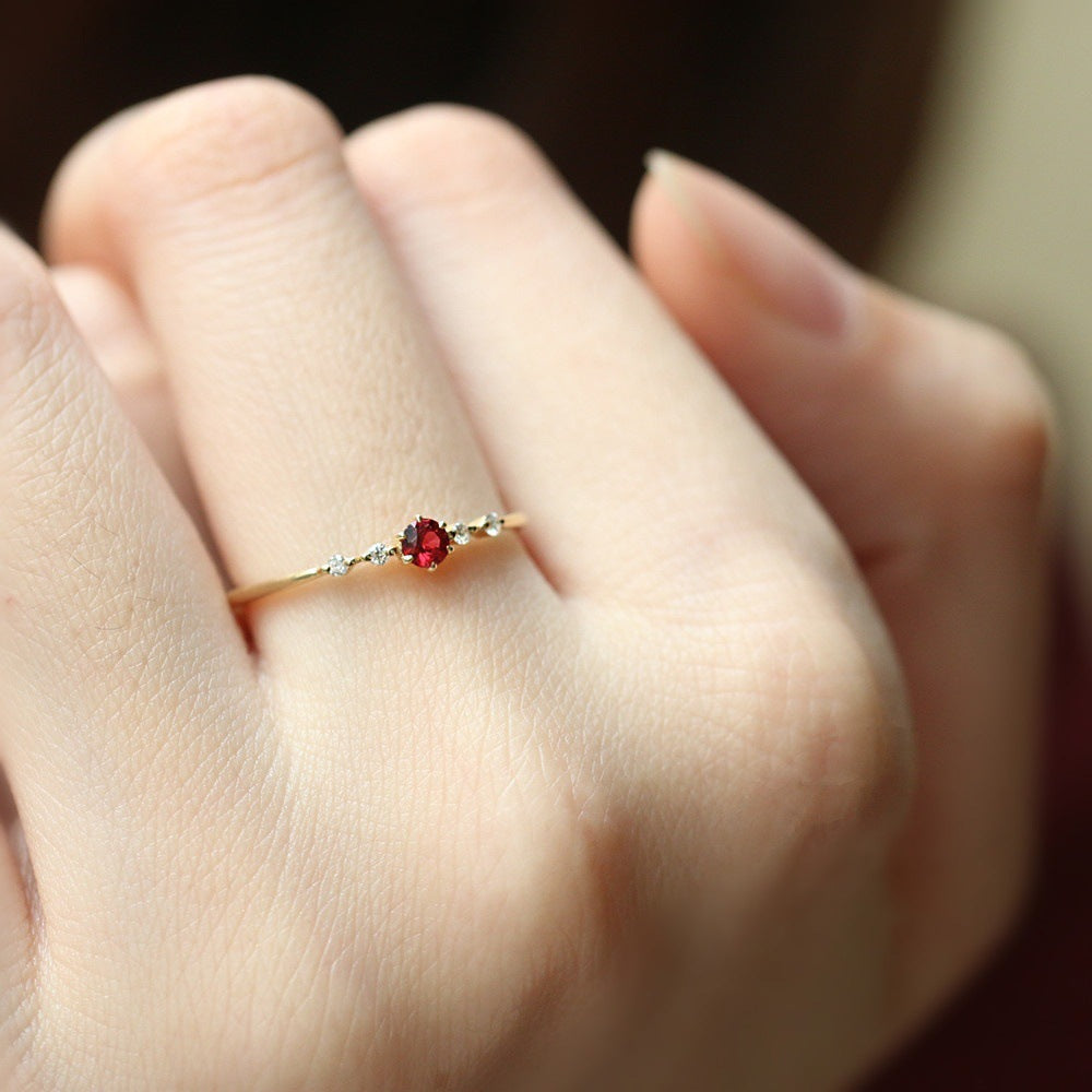 Ruby mode avec Diamonds Bague de mariage de fiançailles en or 16k pour femmes