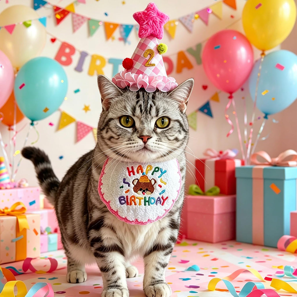 Fournitures pour fête d'anniversaire de chat