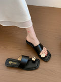 Women's French Style Metal Thong Slippers