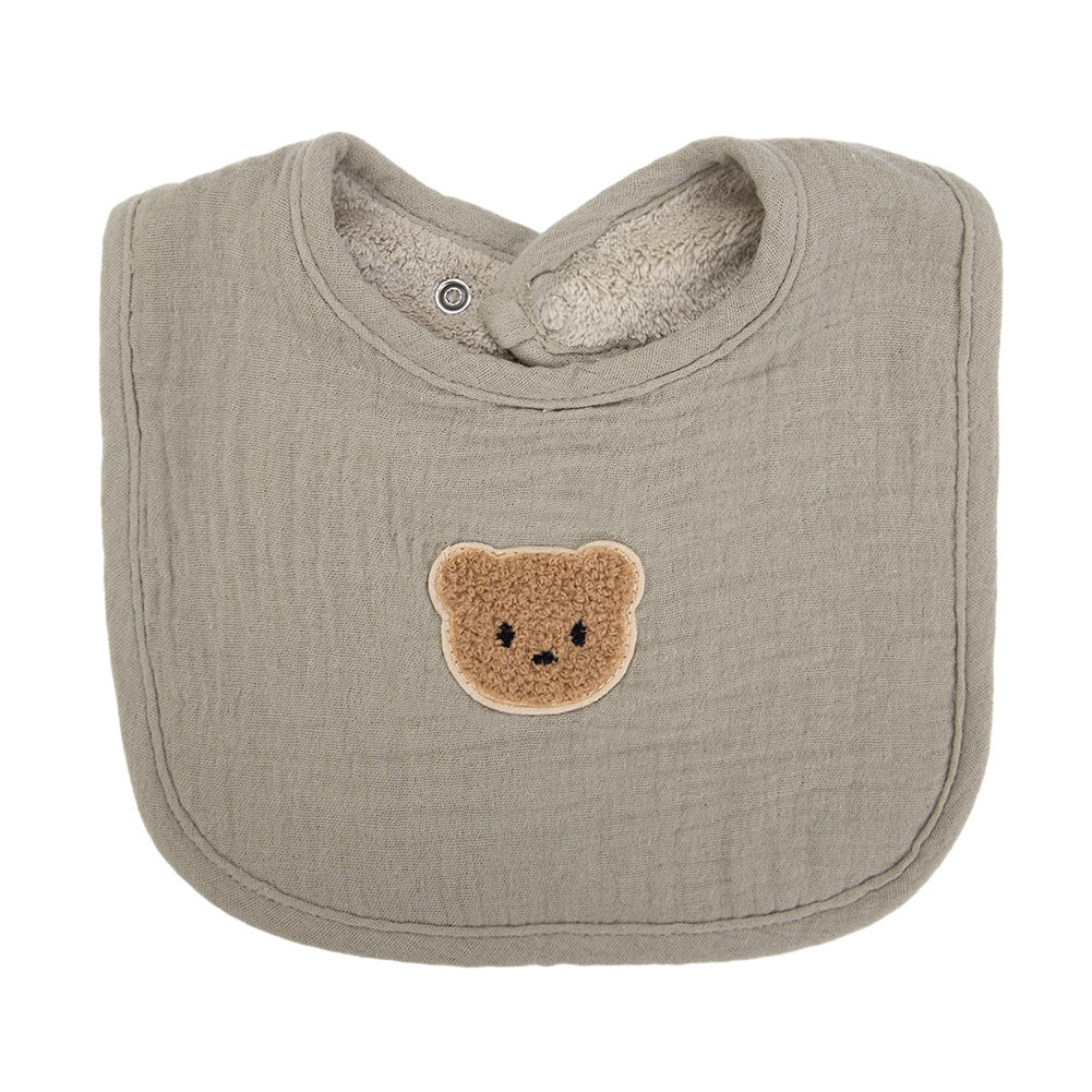 Dessin animé animal imprimé Bébé coton Bib