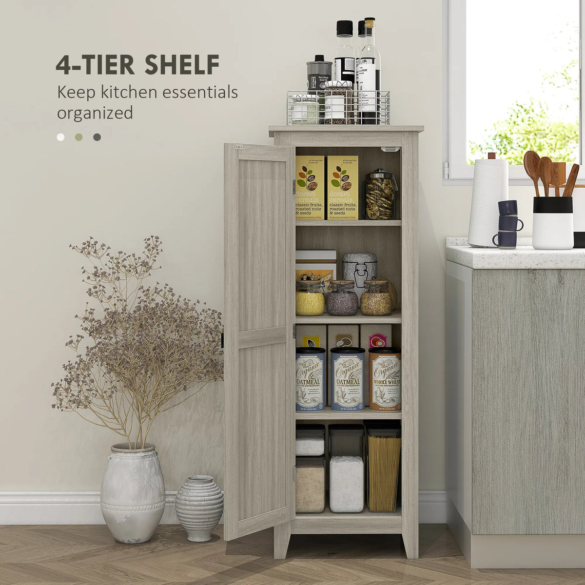 Armoire de rangement de cuisine de 48" avec porte d'étable