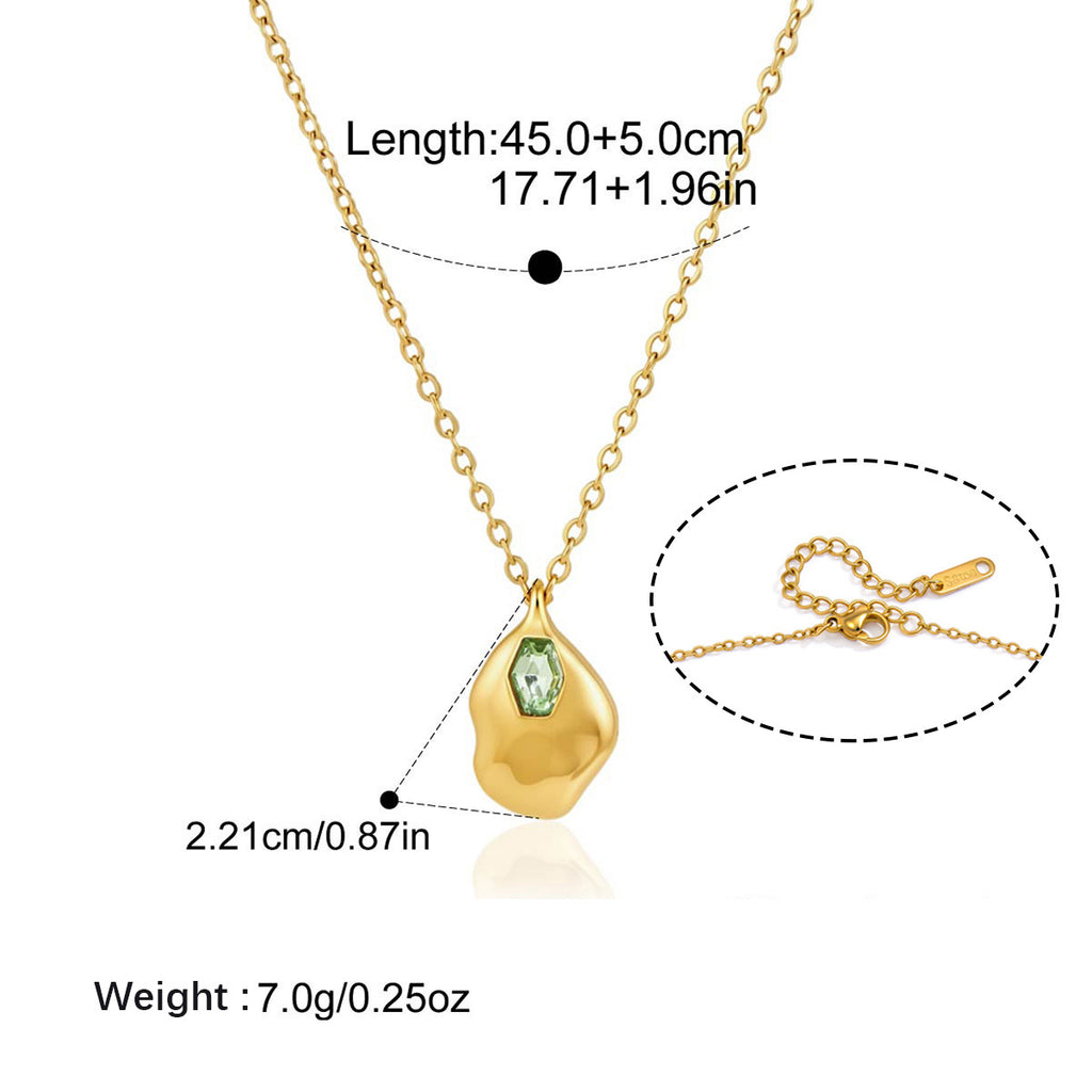 Collier en acier de titane Zircon coloré avec une sensation de luxe légère