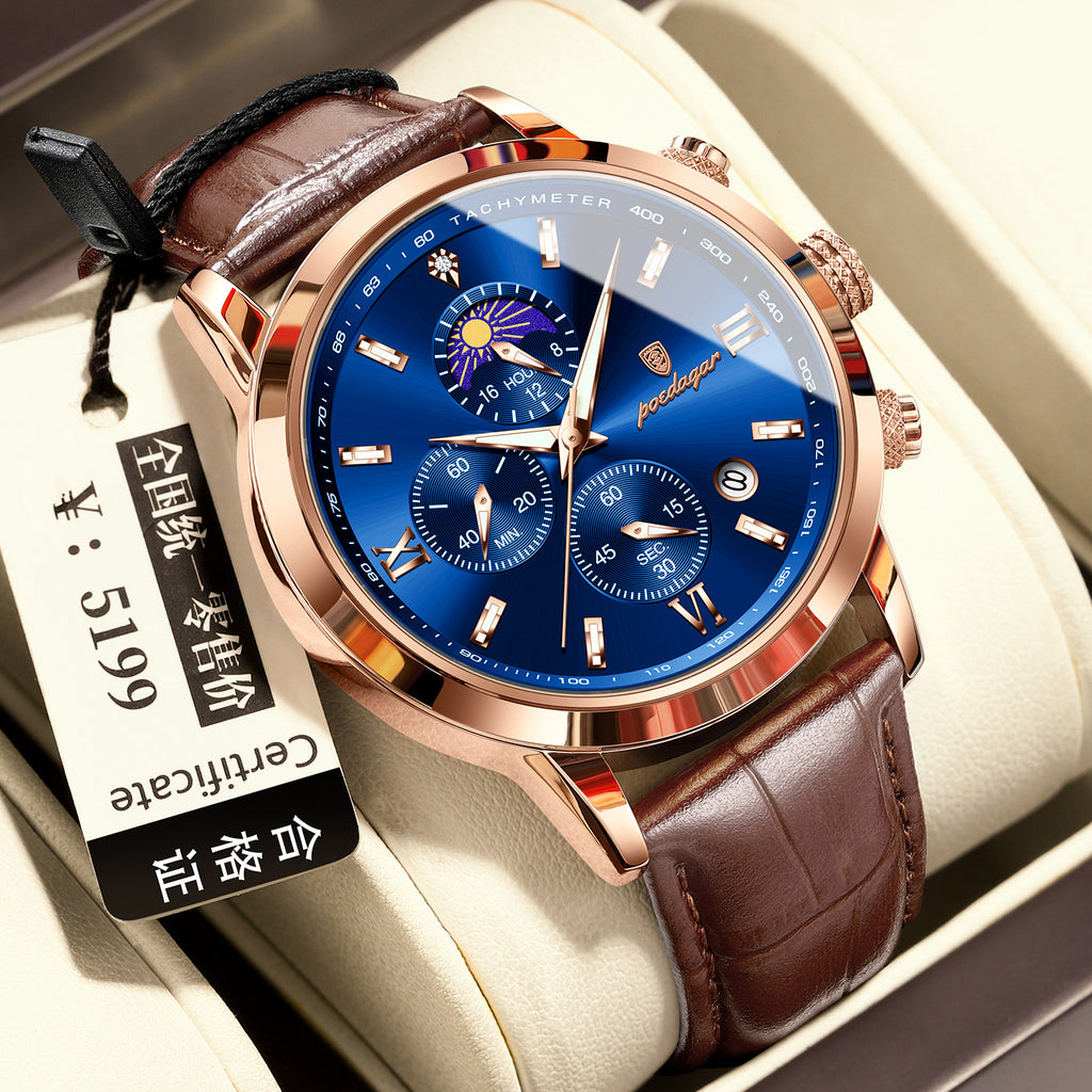 Montre masculine multi-fonctions sport Timing Lune Phase