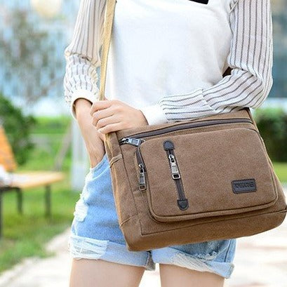 Sac à épaule pour hommes horizontal à bloc de couleur