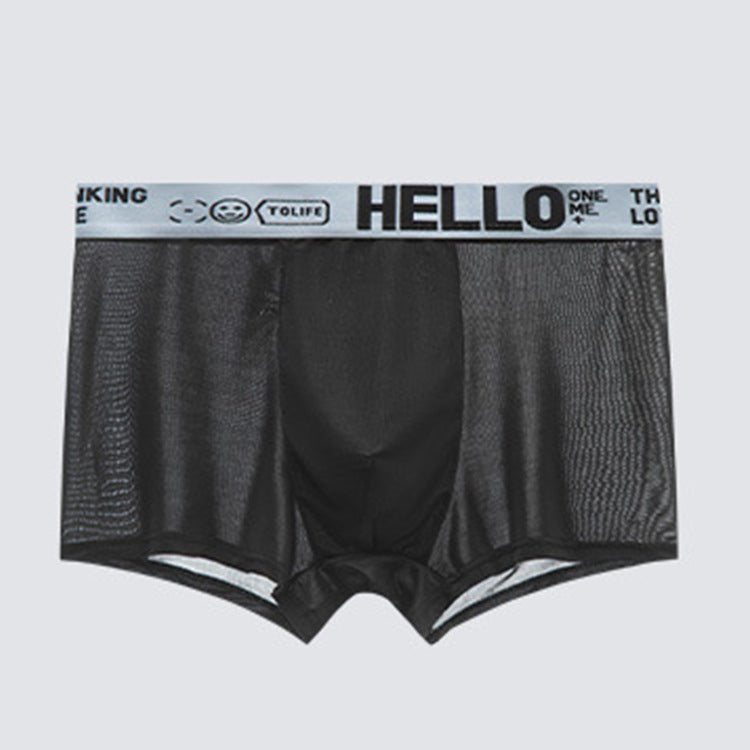 Popular HELLO Ice Silk Sous-vêtements pour hommes Youth Boxer